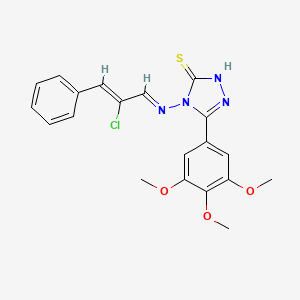 4-{[(E,2Z)-2-Chloro-3-phenyl-2-propenylidene]amino}-5-(3,4,5-trimethoxyphenyl)-4H-1,2,4-triazole-3-thiol