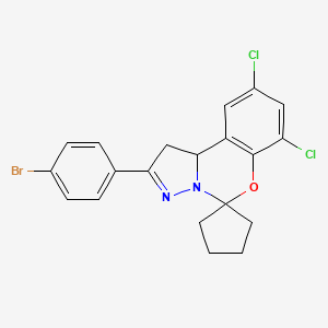 2-(4-Bromophenyl)-7,9-dichloro-1,10B-dihydrospiro[benzo[E]pyrazolo[1,5-C][1,3]oxazine-5,1'-cyclopentane]