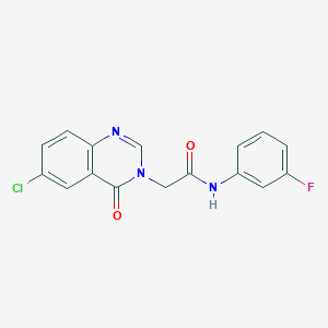 2-(6-chloro-4-oxoquinazolin-3-yl)-N-(3-fluorophenyl)acetamide