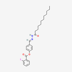 molecular formula C26H33IN2O3 B15080289 4-(2-Dodecanoylcarbohydrazonoyl)phenyl 2-iodobenzoate CAS No. 303086-50-2