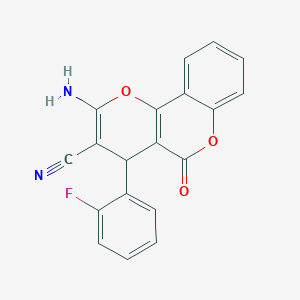 2-amino-4-(2-fluorophenyl)-5-oxo-4H,5H-pyrano[3,2-c]chromene-3-carbonitrile