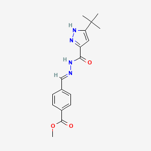 molecular formula C17H20N4O3 B15080304 methyl 4-((E)-{[(3-tert-butyl-1H-pyrazol-5-yl)carbonyl]hydrazono}methyl)benzoate 