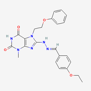 4-ethoxybenzaldehyde [3-methyl-2,6-dioxo-7-(2-phenoxyethyl)-2,3,6,7-tetrahydro-1H-purin-8-yl]hydrazone