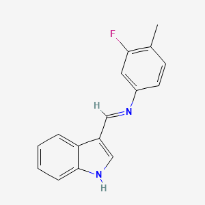 molecular formula C16H13FN2 B15080317 (3-Fluoro-4-methyl-phenyl)-(1h-indol-3-ylmethylene)-amine 