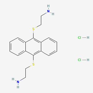 molecular formula C18H22Cl2N2S2 B15080321 2-((10-((2-Aminoethyl)thio)-9-anthryl)thio)ethanamine dihydrochloride 