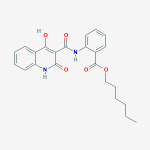 Hexyl 2-{[(4-hydroxy-2-oxo-1,2-dihydro-3-quinolinyl)carbonyl]amino}benzoate