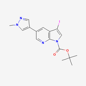 Tert-butyl 3-iodo-5-(1-methyl-1H-pyrazol-4-YL)-1H-pyrrolo[2,3-B]pyridine-1-carboxylate
