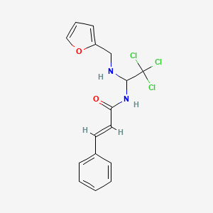 3-Phenyl-N-(2,2,2-trichloro-1-((furan-2-ylmethyl)-amino)-ethyl)-acrylamide