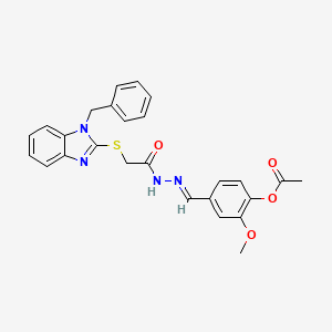 4-[(E)-(2-{[(1-benzyl-1H-benzimidazol-2-yl)sulfanyl]acetyl}hydrazinylidene)methyl]-2-methoxyphenyl acetate