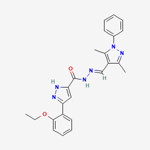 N'-[(E)-(3,5-dimethyl-1-phenyl-1H-pyrazol-4-yl)methylidene]-3-(2-ethoxyphenyl)-1H-pyrazole-5-carbohydrazide