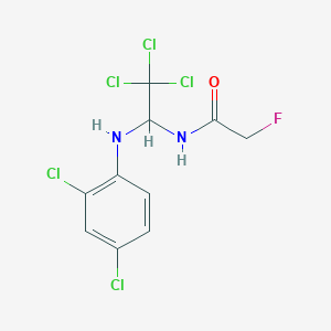 molecular formula C10H8Cl5FN2O B15080429 2-fluoro-N-{2,2,2-trichloro-1-[(2,4-dichlorophenyl)amino]ethyl}acetamide 