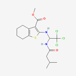 molecular formula C17H23Cl3N2O3S B15080439 Methyl 2-({2,2,2-trichloro-1-[(3-methylbutanoyl)amino]ethyl}amino)-4,5,6,7-tetrahydro-1-benzothiophene-3-carboxylate 