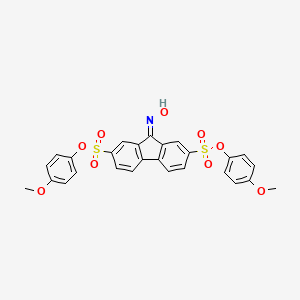 molecular formula C27H21NO9S2 B15080466 bis(4-methoxyphenyl) 9-(hydroxyimino)-9H-fluorene-2,7-disulfonate 