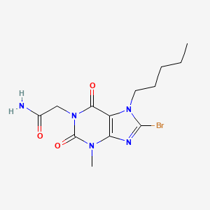 molecular formula C13H18BrN5O3 B15080504 2-(8-Bromo-3-methyl-2,6-dioxo-7-pentyl-2,3,6,7-tetrahydro-purin-1-yl)-acetamide 