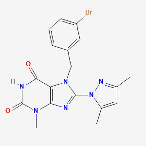 7-(3-bromobenzyl)-8-(3,5-dimethyl-1H-pyrazol-1-yl)-3-methyl-3,7-dihydro-1H-purine-2,6-dione