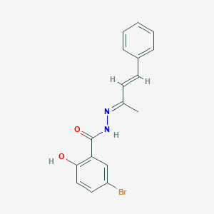 5-Bromo-2-hydroxy-N'-(1-methyl-3-phenyl-2-propenylidene)benzohydrazide