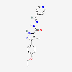 5-(4-ethoxyphenyl)-4-methyl-N'-[(E)-pyridin-4-ylmethylidene]-1H-pyrazole-3-carbohydrazide