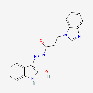 molecular formula C18H15N5O2 B15080724 3-(1H-benzimidazol-1-yl)-N'-[(3Z)-2-oxo-1,2-dihydro-3H-indol-3-ylidene]propanehydrazide 