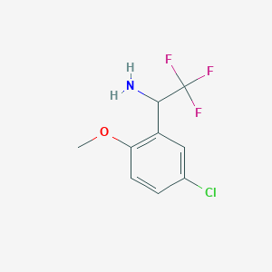molecular formula C9H9ClF3NO B1508087 (R)-1-(5-Chloro-2-methoxy-phenyl)-2,2,2-trifluoro-ethylamine 