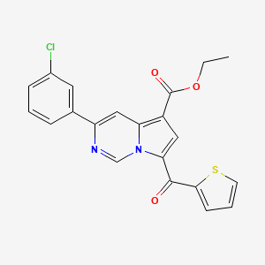 Ethyl 3-(3-chlorophenyl)-7-(thiophene-2-carbonyl)pyrrolo[1,2-c]pyrimidine-5-carboxylate