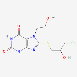 8-[(3-chloro-2-hydroxypropyl)sulfanyl]-7-(2-methoxyethyl)-3-methyl-3,7-dihydro-1H-purine-2,6-dione