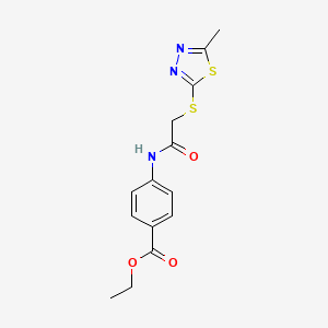 Ethyl 4-({[(5-methyl-1,3,4-thiadiazol-2-yl)sulfanyl]acetyl}amino)benzoate