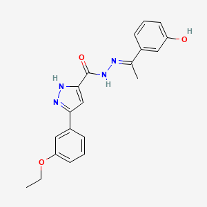 molecular formula C20H20N4O3 B15081001 5-(3-Ethoxyphenyl)-N'-(1-(3-hydroxyphenyl)ethylidene)-1H-pyrazole-3-carbohydrazide CAS No. 303104-16-7