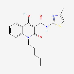 4-hydroxy-N-(4-methyl-1,3-thiazol-2-yl)-2-oxo-1-pentyl-1,2-dihydroquinoline-3-carboxamide