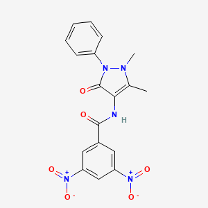 N-(1,5-dimethyl-3-oxo-2-phenyl-2,3-dihydro-1H-pyrazol-4-yl)-3,5-dinitrobenzamide