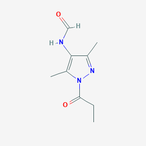 molecular formula C9H13N3O2 B15081102 N-(3,5-dimethyl-1-propanoyl-1H-pyrazol-4-yl)formamide 