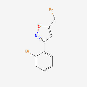 molecular formula C10H7Br2NO B1508115 5-(Bromomethyl)-3-(2-bromophenyl)isoxazole CAS No. 886363-22-0