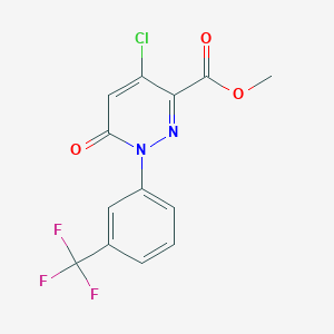 B150812 Methyl 4-chloro-6-oxo-1-(3-(trifluoromethyl)phenyl)-1,6-dihydropyridazine-3-carboxylate CAS No. 129109-18-8