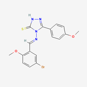 4-{[(E)-(5-bromo-2-methoxyphenyl)methylidene]amino}-5-(4-methoxyphenyl)-4H-1,2,4-triazole-3-thiol