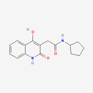 molecular formula C16H18N2O3 B15081425 N-cyclopentyl-2-(4-hydroxy-2-oxo-1,2-dihydroquinolin-3-yl)acetamide 