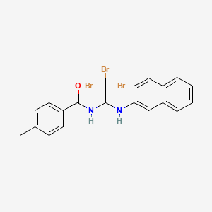 4-methyl-N-[2,2,2-tribromo-1-(naphthalen-2-ylamino)ethyl]benzamide