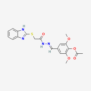 4-[(E)-{2-[(1H-benzimidazol-2-ylsulfanyl)acetyl]hydrazinylidene}methyl]-2,6-dimethoxyphenyl acetate