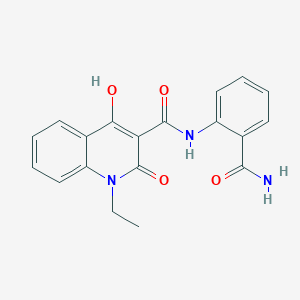 N-(2-carbamoylphenyl)-1-ethyl-4-hydroxy-2-oxo-1,2-dihydroquinoline-3-carboxamide