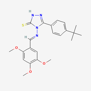 5-(4-tert-butylphenyl)-4-{[(E)-(2,4,5-trimethoxyphenyl)methylidene]amino}-4H-1,2,4-triazol-3-yl hydrosulfide