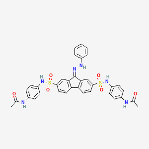 N-[4-({[7-{[4-(acetylamino)anilino]sulfonyl}-9-(phenylhydrazono)-9H-fluoren-2-yl]sulfonyl}amino)phenyl]acetamide