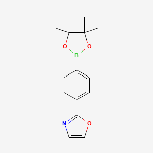 molecular formula C15H18BNO3 B1508155 2-(4-(4,4,5,5-Tetramethyl-1,3,2-dioxaborolan-2-yl)phenyl)oxazole CAS No. 501944-79-2