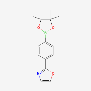 molecular formula C15H18BNO3 B1508155 2-(4-(4,4,5,5-四甲基-1,3,2-二氧杂环戊硼烷-2-基)苯基)恶唑 CAS No. 501944-79-2