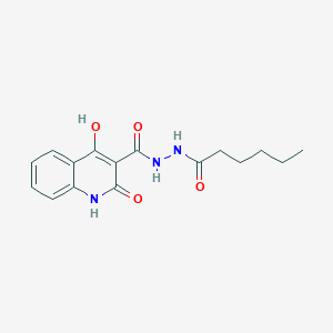 N'-hexanoyl-4-hydroxy-2-oxo-1,2-dihydroquinoline-3-carbohydrazide