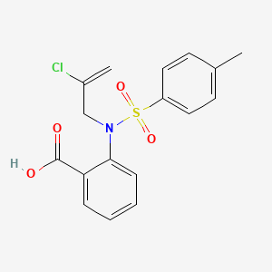 molecular formula C17H16ClNO4S B15081556 2-{(2-Chloroprop-2-en-1-yl)[(4-methylphenyl)sulfonyl]amino}benzoic acid CAS No. 29247-71-0