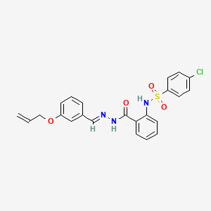 2-[(4-chlorophenyl)sulfonylamino]-N-[(E)-(3-prop-2-enoxyphenyl)methylideneamino]benzamide