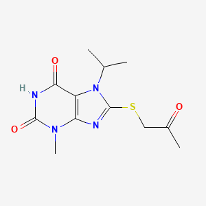 3-methyl-8-[(2-oxopropyl)sulfanyl]-7-(propan-2-yl)-3,7-dihydro-1H-purine-2,6-dione