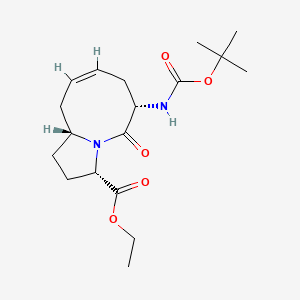 (3S,6S,10aR)-Ethyl 6-((tert-butoxycarbonyl)amino)-5-oxo-1,2,3,5,6,7,10,10a-octahydropyrrolo[1,2-a]azocine-3-carboxylate