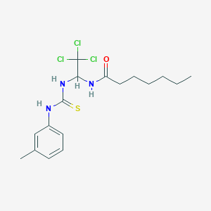 N-(2,2,2-trichloro-1-{[(3-methylphenyl)carbamothioyl]amino}ethyl)heptanamide