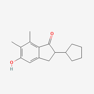 molecular formula C16H20O2 B1508186 2-Cyclopentyl-5-hydroxy-6,7-dimethyl-2,3-dihydro-1H-inden-1-one CAS No. 41715-84-8