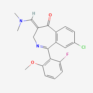 molecular formula C20H18ClFN2O2 B1508189 8-chloro-4-[(dimethylamino)methylene]-1-(2-fluoro-6-methoxyphenyl)-3,4-dihydro-5H-2-benzazepin-5-one 