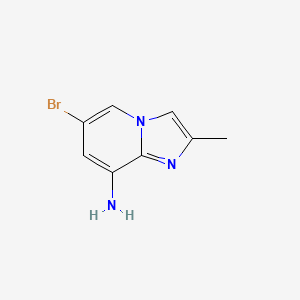 molecular formula C8H8BrN3 B1508190 6-溴-2-甲基咪唑并[1,2-a]吡啶-8-胺 CAS No. 910777-49-0